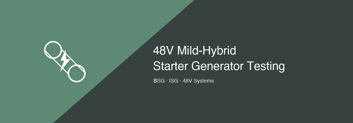 48V mild-hybrid BSG/ISG starter generator test bench illustration