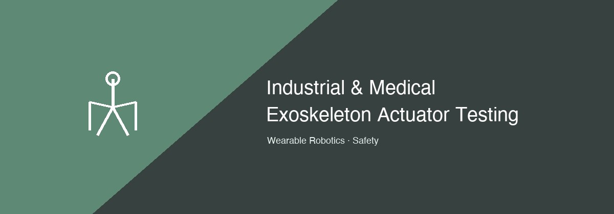 Industrial and medical exoskeleton actuator testing illustration