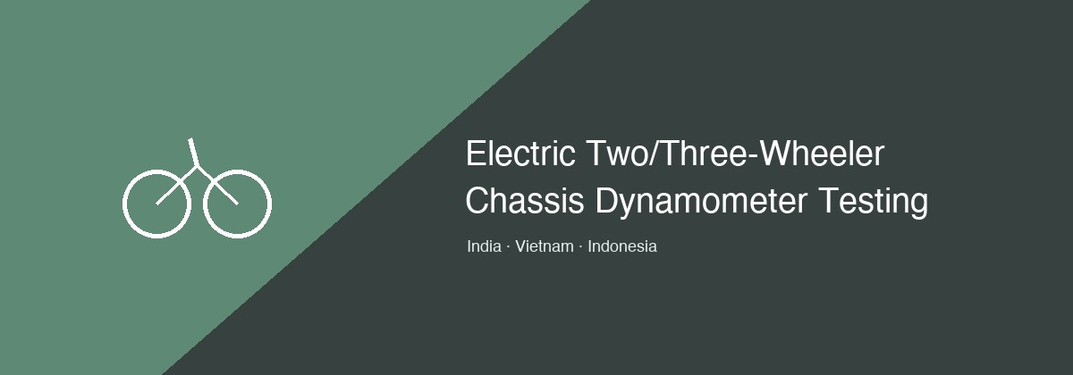 Electric two- and three-wheeler chassis dynamometer testing illustration