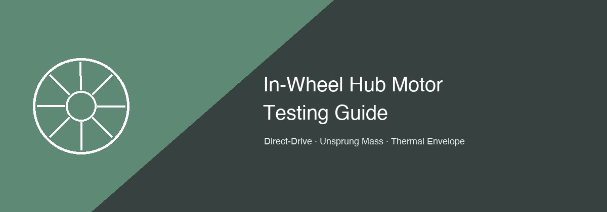 In-wheel hub motor test bench guide hero image with wheel icon